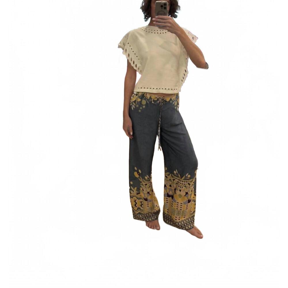 NEW ANNA SUI pueblo pants in indigo multi